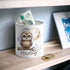 Personalised Ceramic White Money Box Coin Bank - Owl and Moon with name