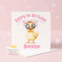 Personalised Duck Birthday Card – Custom Name & Age | Cute Pink 6x6 Inch Design