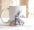 Personalised Easter Bunny Mug with Flowers Heartwarming Gift for Grandparents and Her