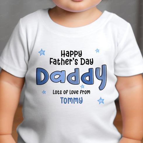 First Father's Day, New Dad Gift, 1st Father's Day Sleepsuit & Babygrow Bodysuit - Daddy's First Father's Day Keepsake, Personalised Baby