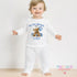 Personalised First Birthday Baby Pyjamas – 100% Cotton - Blue teddy bear 1st Birthday
