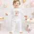 Personalised First Birthday Baby Pyjamas – 100% Cotton - Girls Giraffe ONE