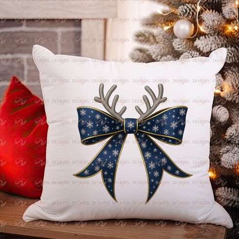 Navy blue Reindeer Bow Digital PNG Design