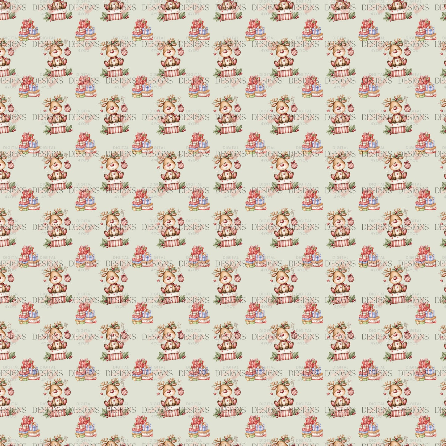 Seamless Reindeer Pattern – Exclusive Christmas Seamless Pattern Digital Download