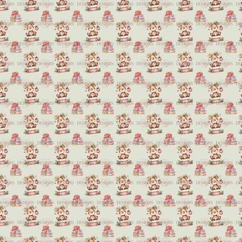 Seamless Reindeer Christmas Pattern PNG – Exclusive Limited Edition (Only 40 Available)