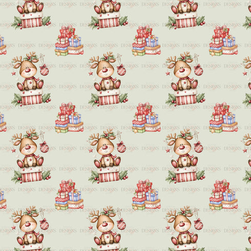 Seamless Reindeer Christmas Pattern PNG – Exclusive Limited Edition (Only 40 Available)