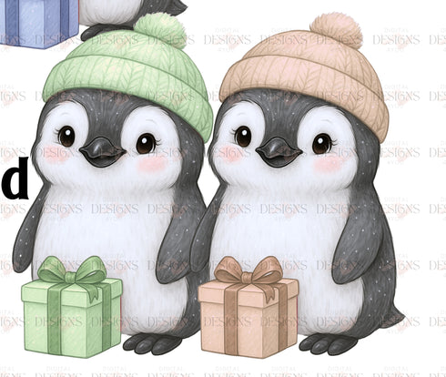 Green Gold Gift Penguin PNG Set – Exclusive Limited Edition (Only 20 Sets Available)