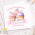 Personalised Girls Birthday Card – Custom Name & Age – 6x6 Square Cupcake Card