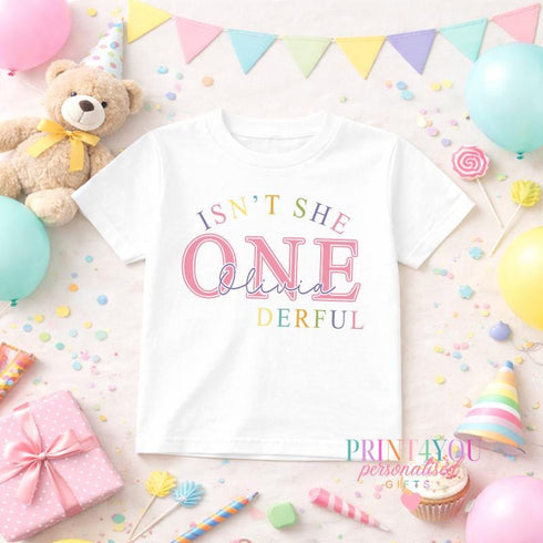 Girls 1st Birthday Pyjamas – Personalised Pink Birthday Pyjama Set With Custom Name - Vest