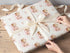 Personalised pink ballerina teddy wrapping paper with custom name and age, princess teddy birthday gift wrap for girls.