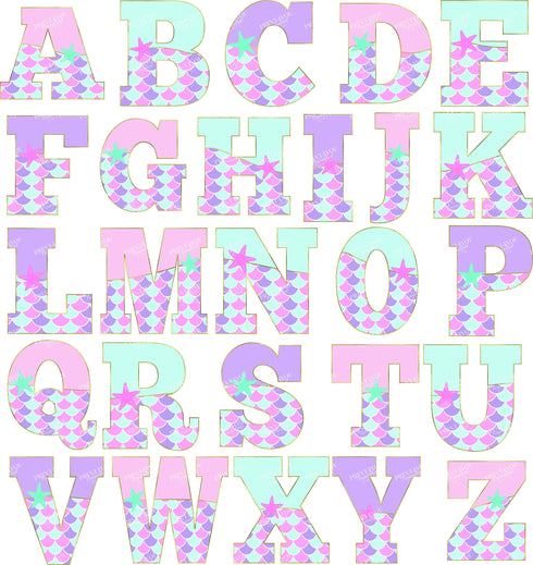 Personalised White Cotton Birthday Sweatshirt for Kids - Cute Mermaid Alphabet Design