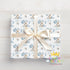 Personalised Boys Birthday Paper - Custom Name Age Duck Themed Wrap, Soft Blue Pastel Design