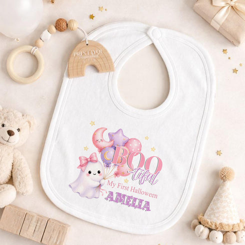 Personalised First Halloween Outfit | Boo-Tiful Ghost Baby Vest