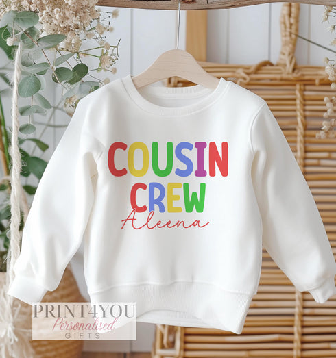 Personalised Crew Jumper for Family Sibling Holiday Matching - Neutral Design