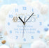Personalised Acrylic Clock for New Baby Blue Bunny Rabbit Nursery Decor Perfect Gift for Boys Born in 2025 24.5cm Wide