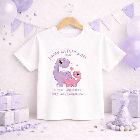 Personalised Mothers Day Shirt – Dinosaur T Shirt Gift From Daughter 2026