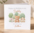 A birthday card with a picture of a bear, rabbit, and mouse, along with the text "Happy 1st Birthday as my Daddy Lots of love from Arthur".