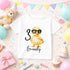 Personalised third birthday boy t-shirt featuring cool duck wearing sunglasses with custom name and age printed on white children's t-shirt