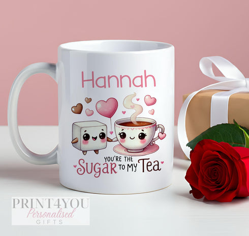 Personalised Wooden Tea and Biscuit Tray - You are the sugar to my tea, Valentine's Gift Ideas