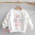 Personalised Halloween Jumper for Girls – BOOtiful Ghost Design – Soft White Sweatshirt – DTG Printed – Sizes 6m to 10yrs