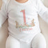Personalised Bunny Rabbit First Birthday T-shirt, Sleepsuit, Vest or Bib, Blue Text