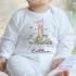 Personalised First Birthday Outfit – Soft Cotton Baby Sleepsuit, Vest & Bib