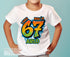 Boys Birthday T – Shirt – Personalised Graffiti Style Cotton 7th Birthday Shirt - 7-8 years