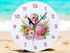 Personalised Childrens Acrylic Clock Tropical Pink Flamingo 24.5cm Wide Ideal Gift for Girls.