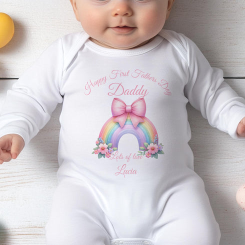 Personalised First Father's Day Baby Vest, DTG Printed, Newborn Gift, Soft Cotton Baby Outfit, Father's Day Baby Grow, 1st Father's Day Gift