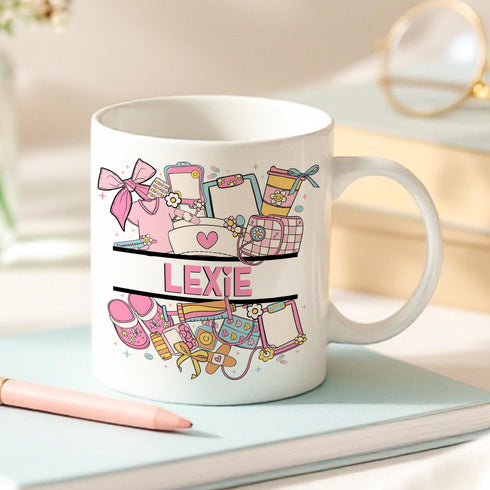 Personalised Nurse Mug – Custom Name Cup – Cute Healthcare Gift Ideas