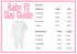 the size guide for a baby pj's