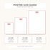 The image is a poster size guide that provides information about the size of different poster sizes, including A3, A2, and A1.