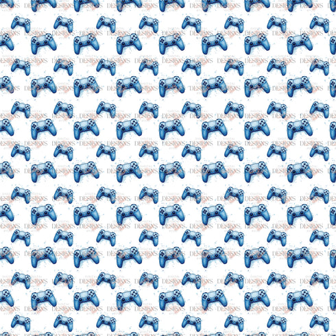 Blue Gaming Controller Seamless Pattern PNG – Exclusive Limited Edition (Only 40 Available)