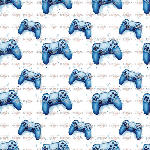 Blue Gaming Controller Seamless Pattern PNG – Exclusive Limited Edition (Only 40 Available)