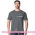 Men’s heavy cotton t-shirt with custom business logo print on front