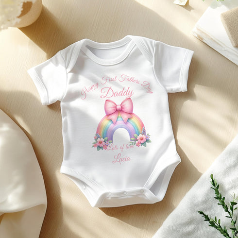 Personalised First Father's Day Baby Vest, DTG Printed, Newborn Gift, Soft Cotton Baby Outfit, Father's Day Baby Grow, 1st Father's Day Gift