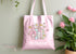 Personalised Teacher Tote Bag - Custom Name with Floral Book Design - Perfect End of Term Thank You Gift 10L Capacity