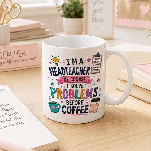 Headteacher Coffee Mug – Funny Teacher Gift – Colourful Ceramic, Microwave Safe