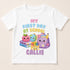 Children's clothing with the first day at school t-shirt design