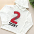 Birthday Spider Web Numbers Personalised Lightweight long-sleeved t-shirt with hood - Super Soft cotton jersey top, Numbers 1-5