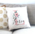 Pink floral letter and name Personalised Cushion Pillow Gift
