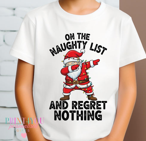 Daddy and Me Christmas T-Shirts | Naughty List Santa Tops | Add Any Name