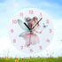 Personalised Childrens Acrylic Clock Pink Fairy Design Ideal New Baby Gift 24.5cm for Girls Bedroom