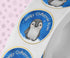 Personalised Xmas Penguin Sticker| Christmas White Gloss 5cm Stickers | Perfect for Christmas Party Bags, Gift Wrapping.