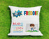 Personalised Kids Football Cushion - Custom Name Pillow - 40x40cm Bedtime Story Holder - Optional Insert