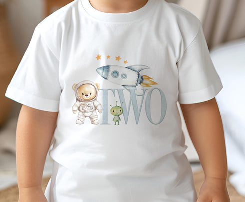 Space Numbers Birthday T-shirt - It's my Birthday, Any number, One, Two or Three