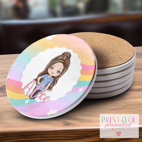 Personalised Nurse Mug - Customizable Gift for Nurses with Skin Tones Hair Shades Thank You Nurse Rainbow Design