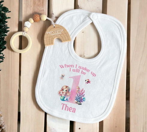 Mermaid Personalised 'When I Wake Up I Will Be One' Sleepsuit & Vest - 1st Birthday Outfit