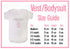 a baby bodysuit size guide for a baby