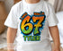 Boys Birthday T – Shirt – Personalised Graffiti Style Cotton 7th Birthday Shirt - 5-6 years